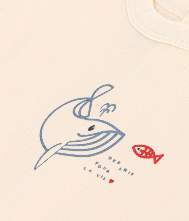 Camiseta de manga corta de jersey ligero para beb&eacute; crudo