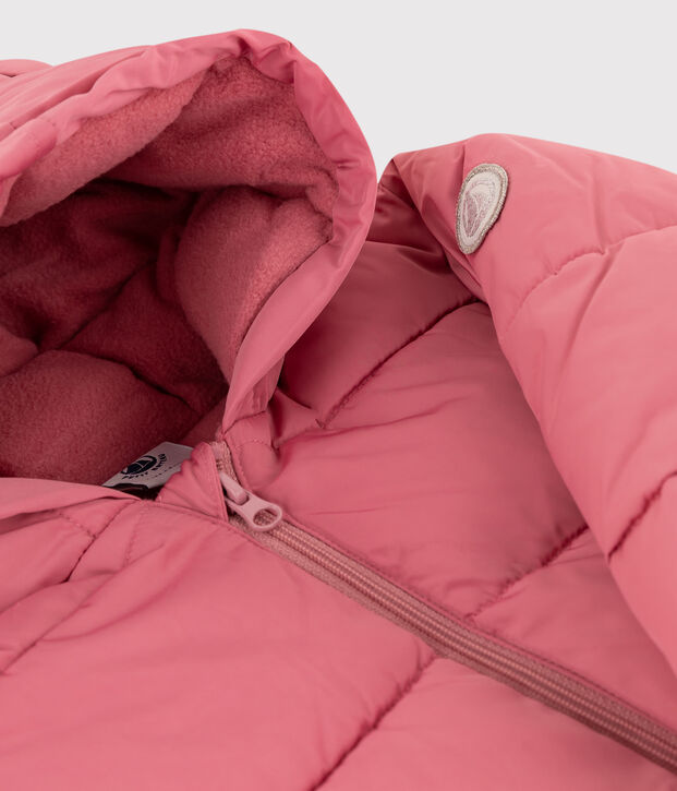 Plum&oacute;n acolchado liso para beb&eacute; ni&ntilde;a rosa