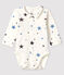 Body de estrellas de tejido acanalado con cuello para bebé niño blanco MARSHMALLOW/blanco MULTICO