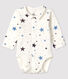 Body de estrellas de tejido acanalado con cuello para bebé niño