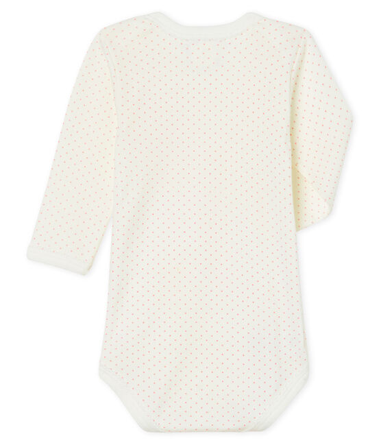 Body de manga larga para bebé niña blanco MARSHMALLOW/rosa CHARME