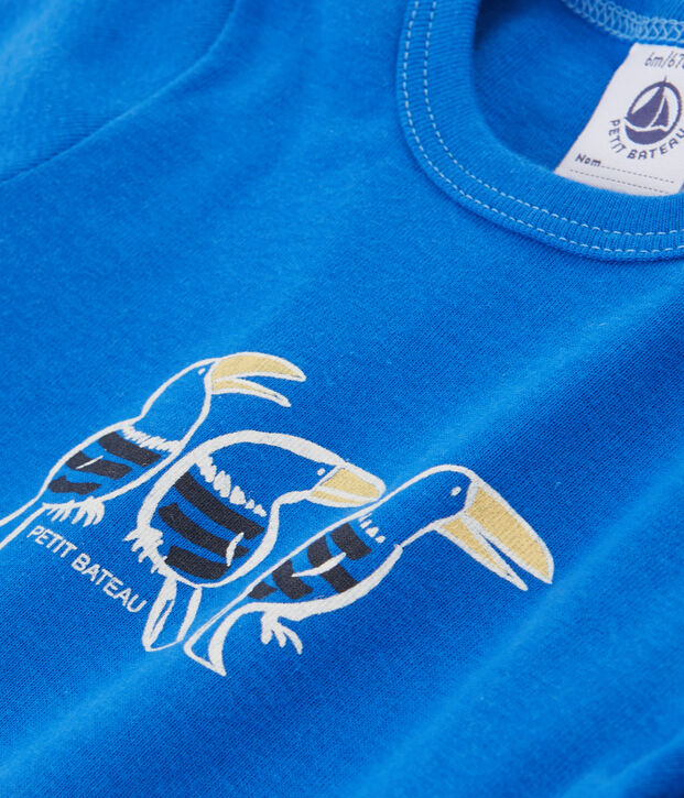 Camiseta lisa para beb&eacute; ni&ntilde;o. azul
