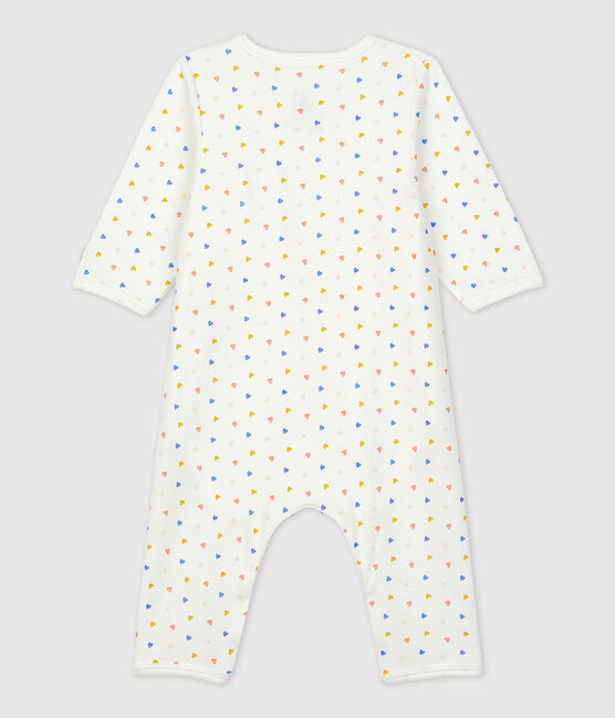 Bodyjama sin pies de algodón orgánico para bebé blanco MARSHMALLOW/blanco MULTICO