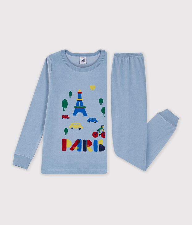Pijama infantil de terciopelo azul