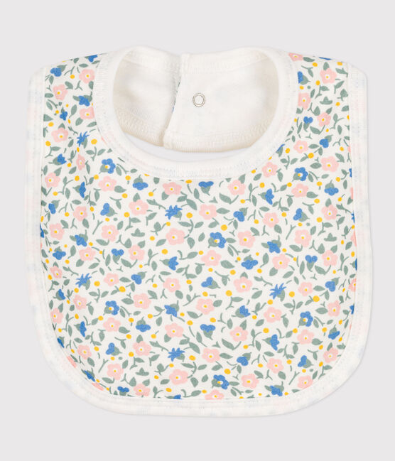 Babero individual de algodón con flores blanco MARSHMALLOW/blanco MULTICO
