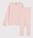 Pijama con estampado de estrellas de niña de algodón