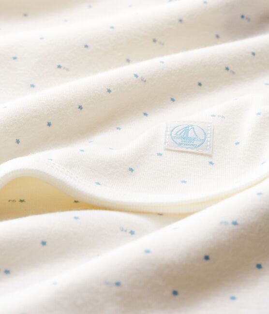 Trapo de maternidad para bebé de punto blanco MARSHMALLOW/azul ACIER