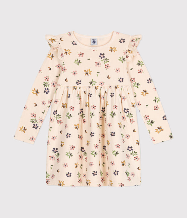 Vestido de t&uacute;bico de manga larga para ni&ntilde;a crudo/multicolor