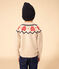 Jersey de jacquard de lana y algodón de niña/niño beige MONTELIMAR/blanco MULTICO