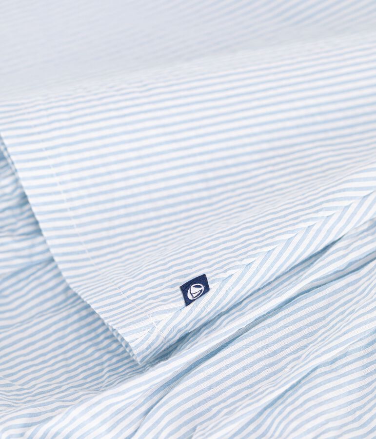 Vestido de algod&oacute;n de manga corta y pololo a rayas para beb&eacute; azul MARSHMALLOW/ FLO