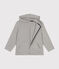 Sudadera con cremallera y capucha de punto de niño gris CHATON CHINE