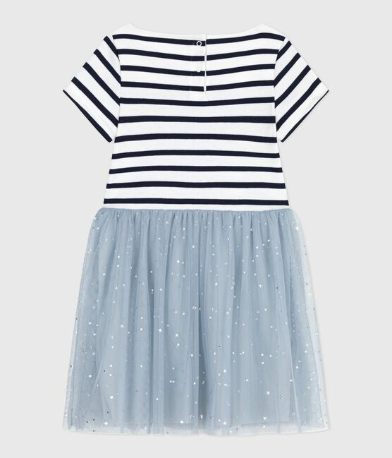 Vestido infantil de algodón de manga corta a rayas CO2/ MULTICO