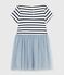 Vestido infantil de algodón de manga corta a rayas CO2/ MULTICO