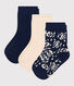 3 pares de calcetines de algodón con flores para bebé