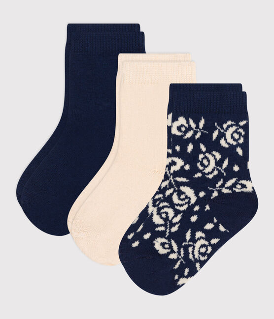 3 pares de calcetines de algodón con flores para bebé variante 1