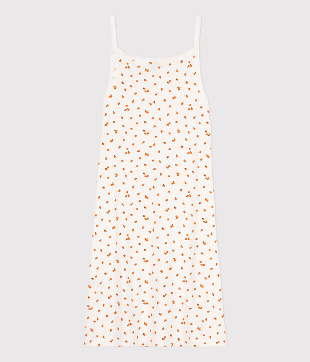 Camis&oacute;n de algod&oacute;n con naranjillas para mujer blanco/multicolor