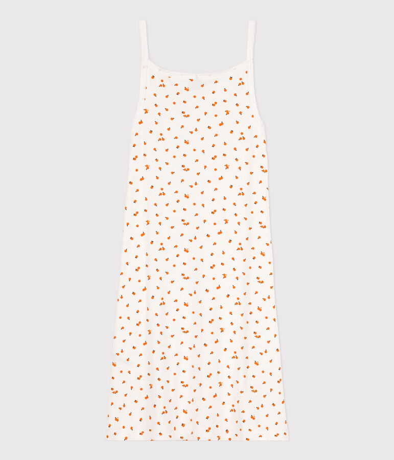 Camis&oacute;n de algod&oacute;n con naranjillas para mujer blanco/multicolor