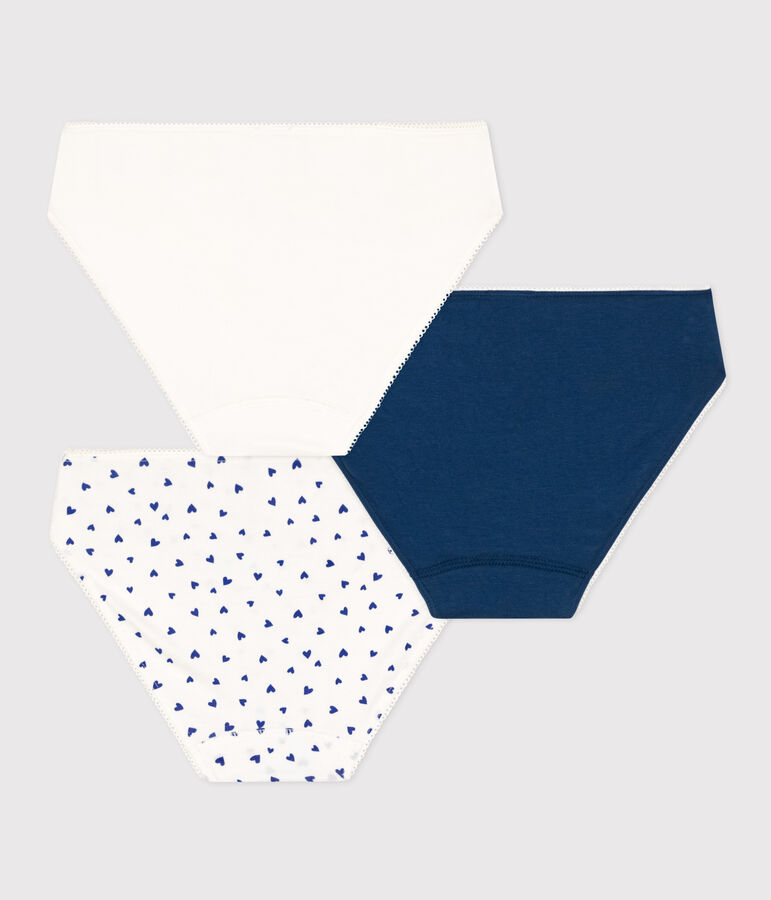 Juego de 3 braguitas de algod&oacute;n y elastano con coraz&oacute;n para ni&ntilde;a multicolor