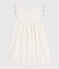 Vestido infantil largo sin mangas de algodón con lunares blanco MARSHMALLOW/blanco MULTICO
