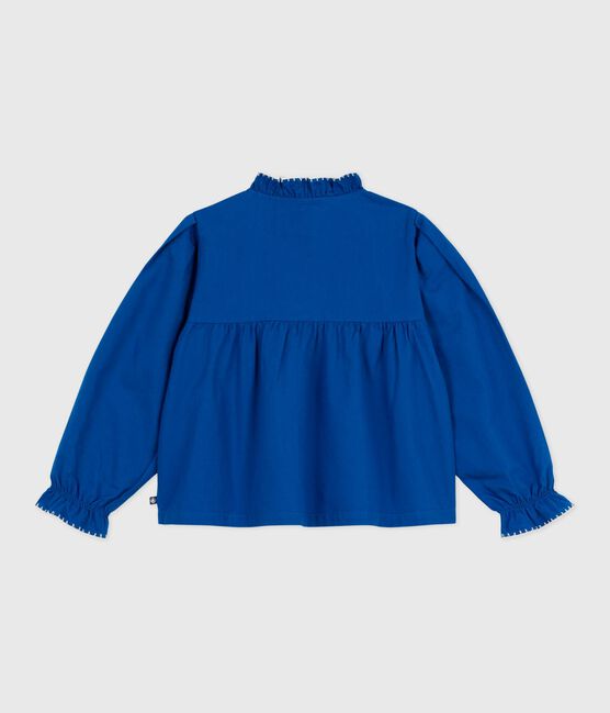 Blusa infantil lisa de manga larga de sarga de algodón OLYMPIC