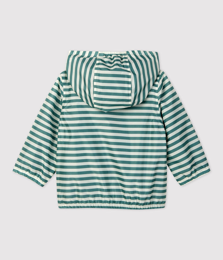 Cortavientos de poli&eacute;ster reciclado para beb&eacute; verde BRUT/blanco AVALANCHE