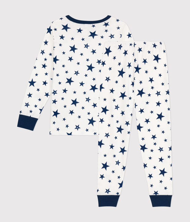 Pijama infantil de algod&oacute;n con estampado de estrellas azul/azul