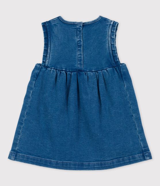 Vestido de tejido vaquero ecológico de bebé azul BLEU DELAVE