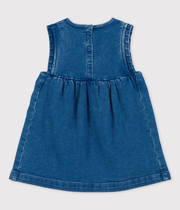 Vestido de tejido vaquero ecol&oacute;gico de beb&eacute; azul