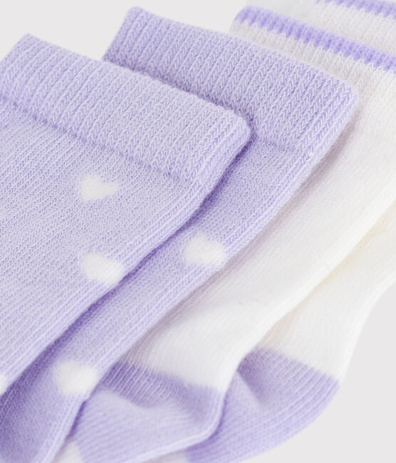 2 pares de calcetines de algodón con estampado de corazones para bebé variante 1