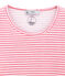Camiseta de manga larga de algodón y lana para mujer rosa CHEEK/blanco MARSHMALLOW