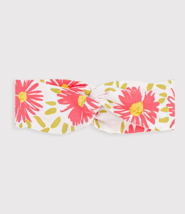 Cinta de crep&eacute; con estampado de flores para beb&eacute; ni&ntilde;a blanco/multicolor