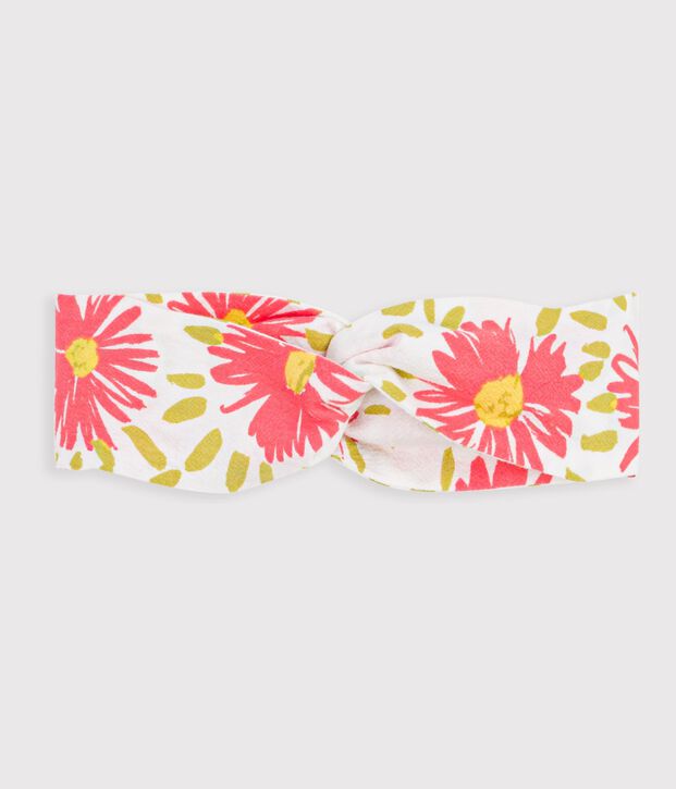 Cinta de crep&eacute; con estampado de flores para beb&eacute; ni&ntilde;a blanco/multicolor