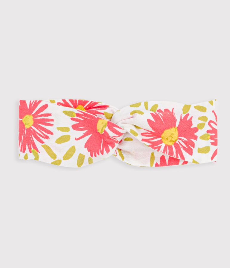 Cinta de crep&eacute; con estampado de flores para beb&eacute; ni&ntilde;a blanco/multicolor
