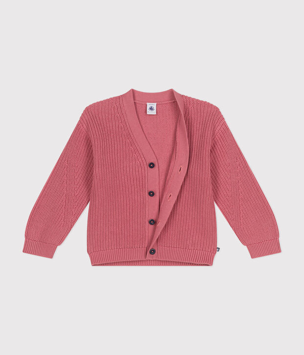 C&aacute;rdigan de algod&oacute;n para ni&ntilde;a rosa