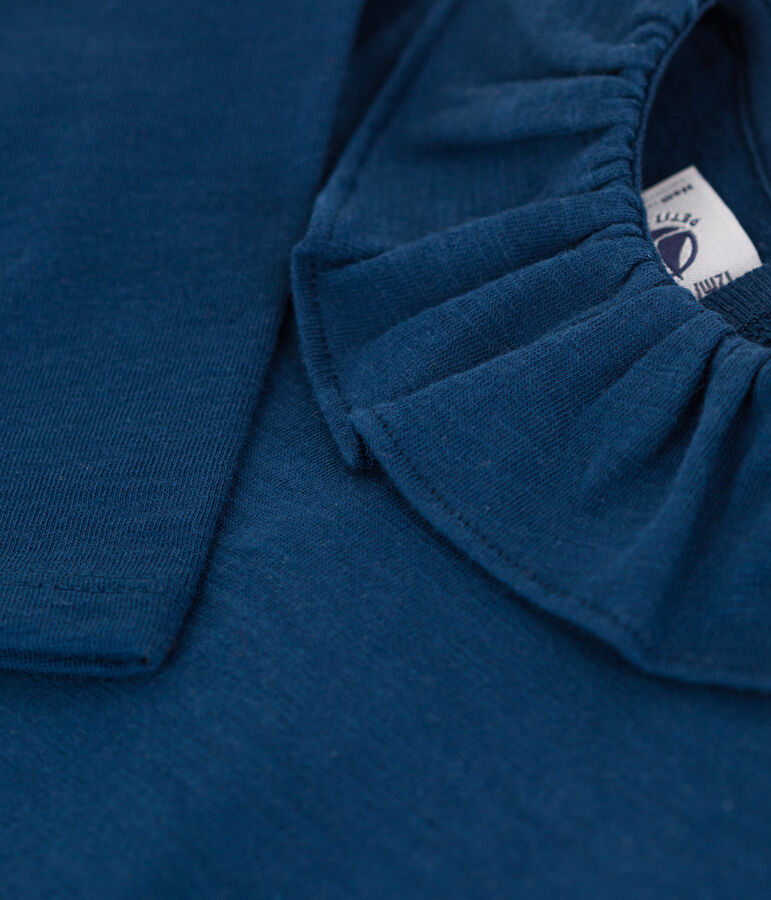 Blusa de punto flameado de manga larga para beb&eacute; azul INCOGNITO