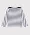 Camiseta marinera ic&oacute;nico para ni&ntilde;os de algod&oacute;n grueso blanco/azul