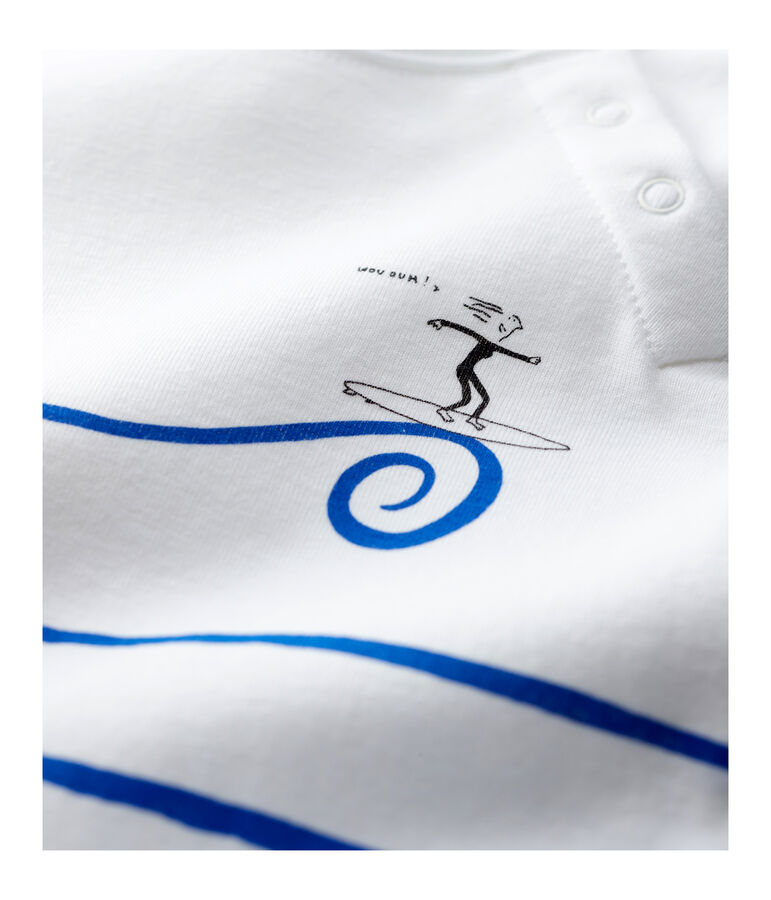 Mono corto de algod&oacute;n org&aacute;nico de beb&eacute;. blanco