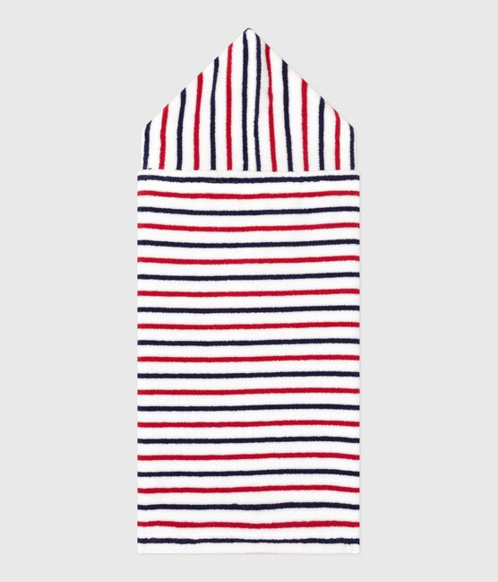 Capa de baño de rizo a rayas para bebé blanco MARSHMALLOW/blanco MULTICO