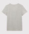 La camiseta RECTA de algodón con cuello de pico para mujer gris BELUGA CHINE