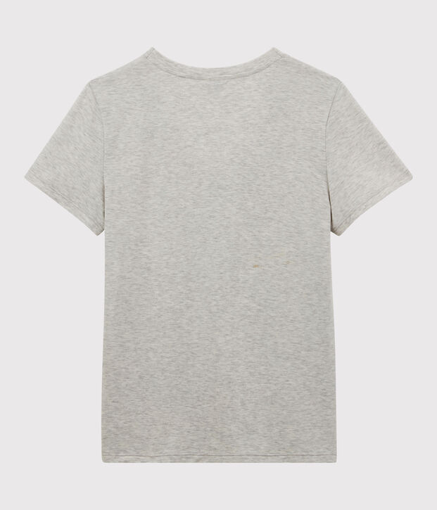 La camiseta RECTA de algod&oacute;n con cuello de pico para mujer BELUGA CHINE