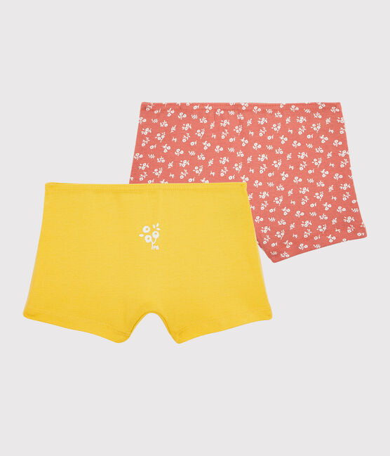 Juego de 2 «culottes» con flores de algodón de niña variante 1