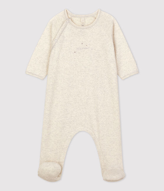 Pelele de bebé de algodón orgánico beige MONTELIMAR CHINE
