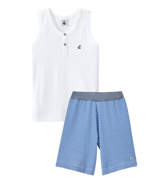 Pijama corto blanco ECUME/azul PERSE