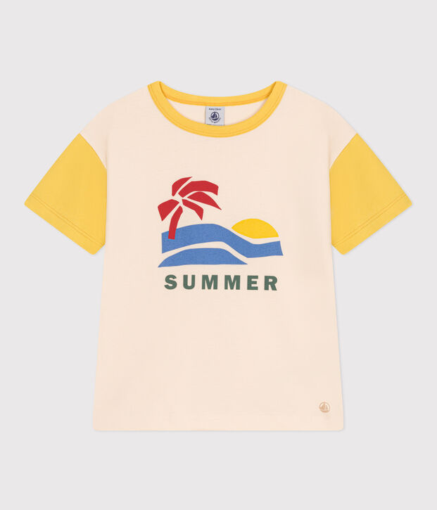 Camiseta estampada de jersey para ni&ntilde;o crudo/amarillo