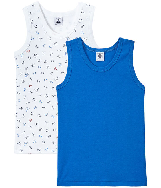 Lote de 2 camisetas sin mangas para niño blanco LOT