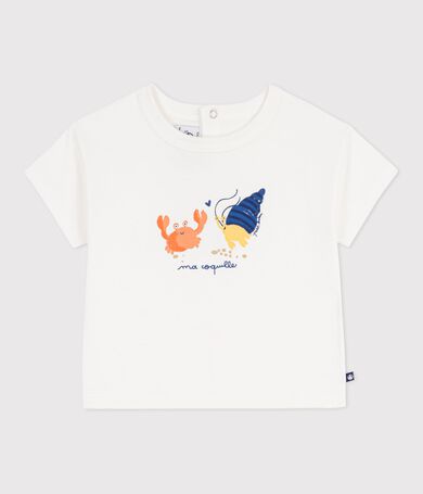 Camiseta de algod&oacute;n de manga corta con motivo de gaviota para beb&eacute;