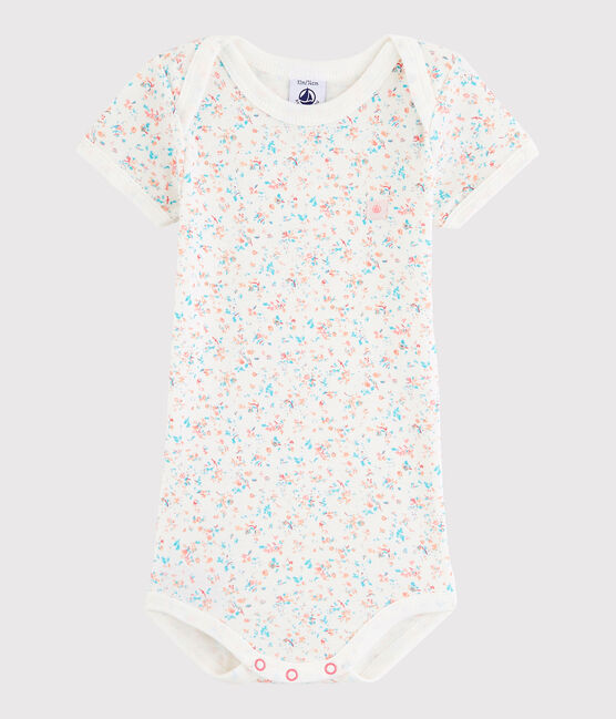 Bodi de manga corta de bebé niña blanco MARSHMALLOW/blanco MULTICO
