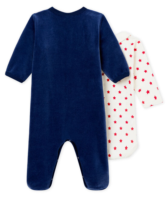Conjunto de pelele de terciopelo y body de punto para bebé niño variante 1