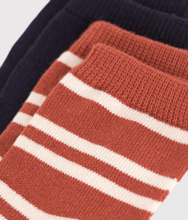 2 pares de calcetines de algod&oacute;n a rayas para beb&eacute; multicolor