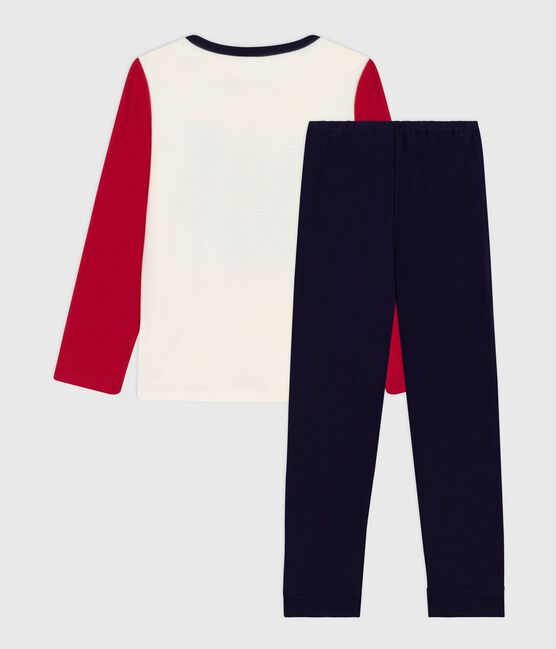 Pijama infantil de algodón bicolor azul SOIR/ MULTICO